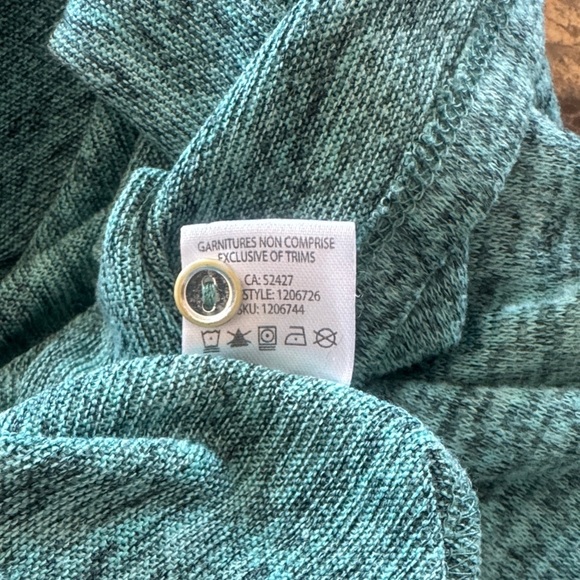 Teal Graphic Tee with Silver Text - Picture 5 of 5